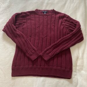 Nautica Women's knit Burgundy Crewneck Long Sleeve Sweater Size M